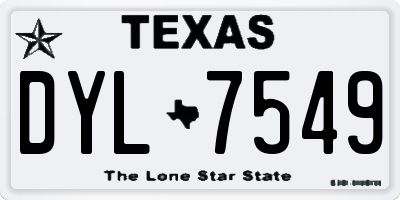 TX license plate DYL7549