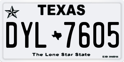 TX license plate DYL7605