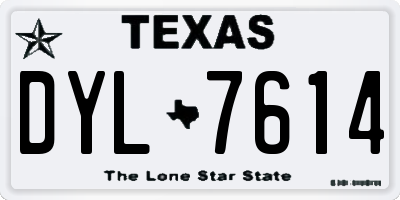 TX license plate DYL7614
