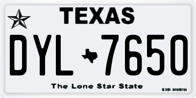 TX license plate DYL7650
