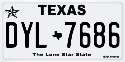 TX license plate DYL7686