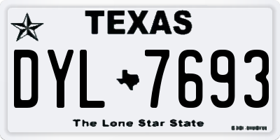TX license plate DYL7693