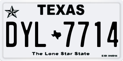 TX license plate DYL7714