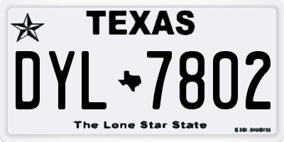TX license plate DYL7802