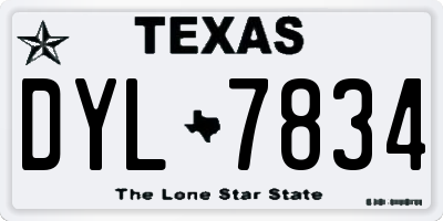 TX license plate DYL7834
