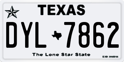 TX license plate DYL7862