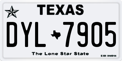 TX license plate DYL7905