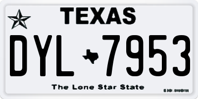 TX license plate DYL7953