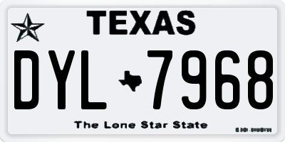 TX license plate DYL7968