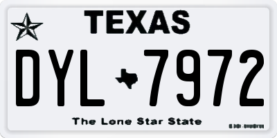 TX license plate DYL7972