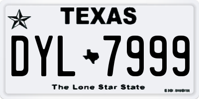 TX license plate DYL7999