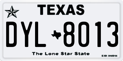 TX license plate DYL8013