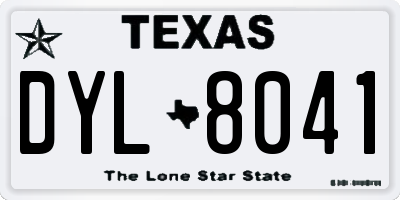 TX license plate DYL8041