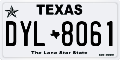 TX license plate DYL8061