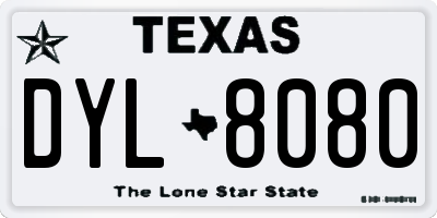 TX license plate DYL8080