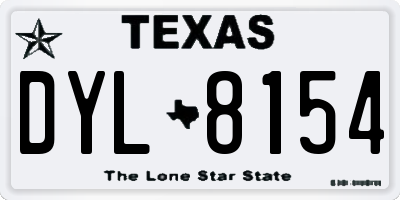 TX license plate DYL8154