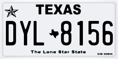 TX license plate DYL8156