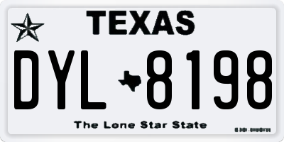 TX license plate DYL8198