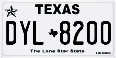 TX license plate DYL8200