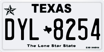 TX license plate DYL8254
