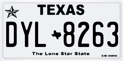 TX license plate DYL8263