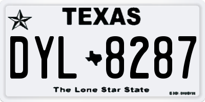 TX license plate DYL8287