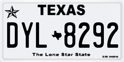 TX license plate DYL8292
