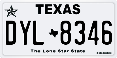 TX license plate DYL8346
