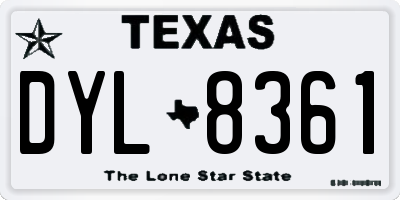 TX license plate DYL8361