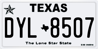 TX license plate DYL8507