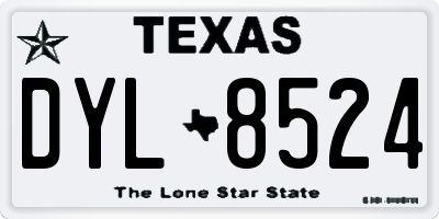 TX license plate DYL8524