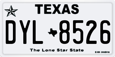 TX license plate DYL8526
