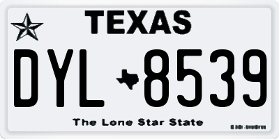 TX license plate DYL8539