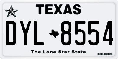 TX license plate DYL8554