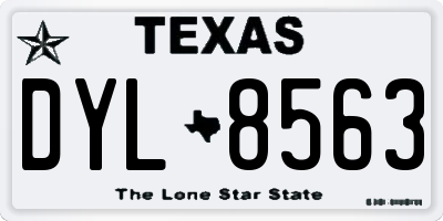 TX license plate DYL8563
