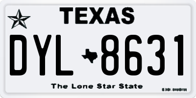 TX license plate DYL8631
