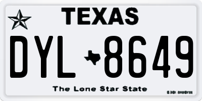 TX license plate DYL8649