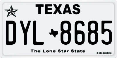 TX license plate DYL8685