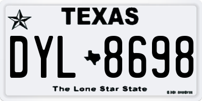 TX license plate DYL8698