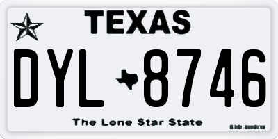 TX license plate DYL8746