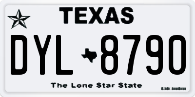 TX license plate DYL8790