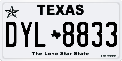 TX license plate DYL8833