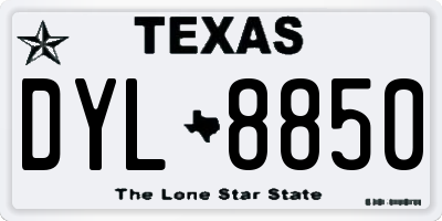 TX license plate DYL8850