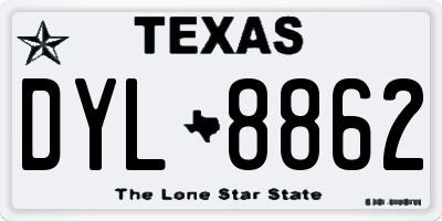 TX license plate DYL8862