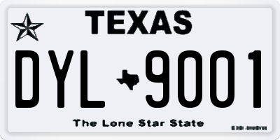 TX license plate DYL9001