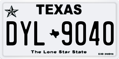 TX license plate DYL9040