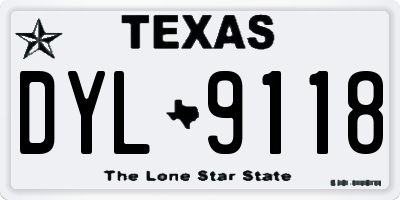 TX license plate DYL9118