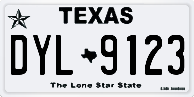 TX license plate DYL9123