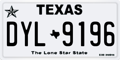 TX license plate DYL9196