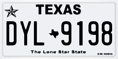 TX license plate DYL9198
